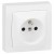 Prise 2P+T éclips de protec appareillage saillie complet - bornes auto - blanc