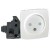 Prise 2P avec éclips de protection appareillage saillie composable - blanc