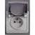 Prise de courant 2P+T NF - gris - encastré - IP44 IK08