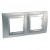Plaque 4M double horizontal Chrome satiné Aluminium