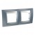 Plaque 4M double horizontal Gris métal Aluminium