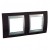 Plaque 4M double horizontal Wengé Aluminium