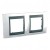 Plaque 4M double horizontal Blanc techno Graphite