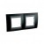 Plaque de finition 2 postes 2x2 M Noir Rhodium Graphite