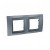 Plaque 4M double horizontal Gris métal Graphite