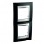 plaque de finition 2 postes 2x2 mod. vert 71mm Noir Rhodium Aluminium