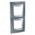 Plaque 4M double vertical Gris métal Aluminium