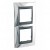 Plaque 4M double vertical Chrome brillant Graphite