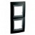 Plaque de finition 2 postes 2x2 mod. vert 71mm Noir Rhodium Graphit