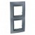 Plaque 4M double vertical Gris métal Graphite