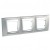 Plaque 6M triple horizontal Chrome satiné Aluminium