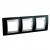 Plaque de finition 3 postes 3x2 M Noir Rhodium Aluminium