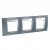 Plaque 6M triple horizontal Gris métal Aluminium