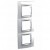 Plaque 6M triple vertical Blanc techno Aluminium