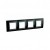 Plaque de finition 4 postes 4x2 M Noir Rhodium Graphite