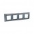 Plaque 8M quadruple horizontal Gris métal Graphite