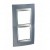Plaque 4M double vertical gris métallisé/Aluminium