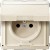 Prise de courant 2P+T avec volet - 16A/250 Vca - enjoliveur sable