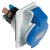 Socle de prise industrielle-coudée-16A-2P+T-200..250V CA-IP 44