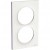 Plaque blanc 2 postes verticaux entraxe 57 mm