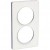 Plaque blanc 2 postes verticaux 57 mm