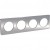 Plaque aluminium brossé liseré aluminium 4 post. horizontaux/verticaux 71 mm