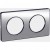 Plaque Aluminium brossé liseré Anth. 2 post. horiz./vert. 71mm