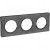 Plaque Ardoise avec liseré Anthracite 3 postes horiz/vert. entraxe 71mm
