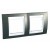 Plaque 4M double horizontal champagne/Blanc