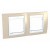 Plaque 4M double horizontal sable/Blanc