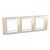 Plaque 6M triple horizontal sable/Blanc