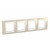 Plaque 8M quadruple horizontal sable/Blanc