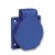 Socle prise domestique NF encastrée 65X85 fixe post bleu IP54 220V 2PT